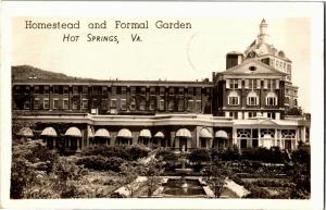 Homestead and Formal Garden, Hot Springs VA c1947 Vintage Postcard N01