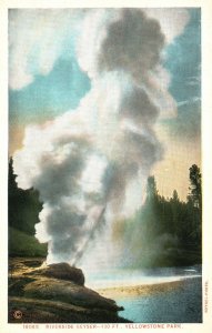 Vintage Postcard 1920's Riverside Geyser Yellowstone National Park Wyoming WY