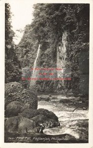 Philippines, Pagsanjan, RPPC, First Fall, Water Fall, Photo, Hong Kong Stamp