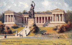 MUNCHEN MUNICH GERMANY~BAVARIA mit RUHMESHALLE~TUCK DEUTSCHER STADTE POSTCARD