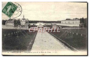 Old Postcard Chantilly General View from the Road of Lions