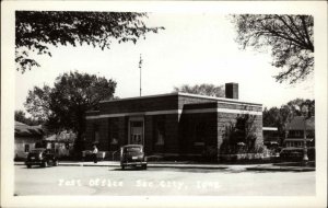 Sac City Iowa IA Post Office Classic Cars Real Photo Vintage Postcard