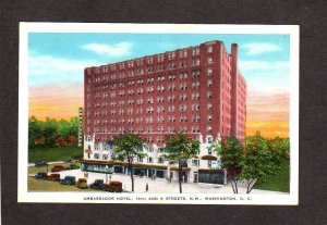 DC Ambassador Hotel Washington DC Vintage Postcard Carte Postale