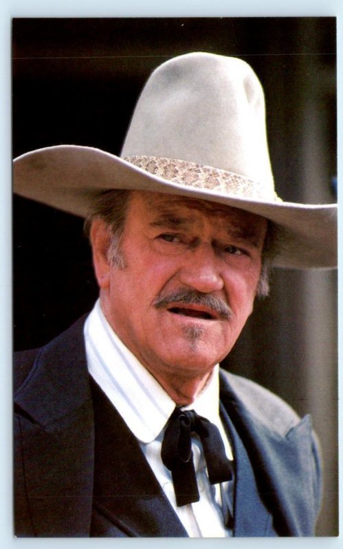 JOHN DUKE WAYNE Famous MOVIE ACTOR in Cowboy Hat 1979  Coral-Lee Postcard