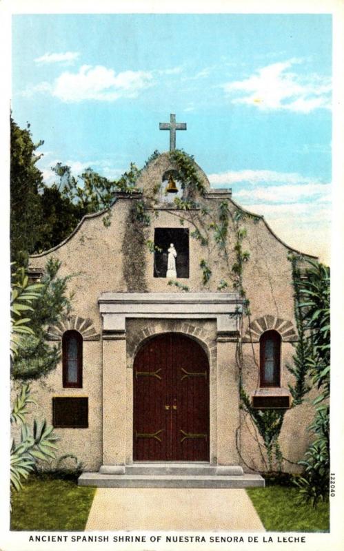 Florida St Augustine Ancient Spanish Shrine Of Nuestra Senora De La Leche Cur...