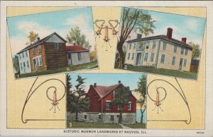 Postcard Historic Mormon Landmarks at Nauvoo IL