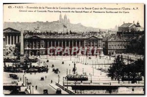 Old Postcard Set of Paris Place de la Concorde took to the Sacre Coeur of Mon...