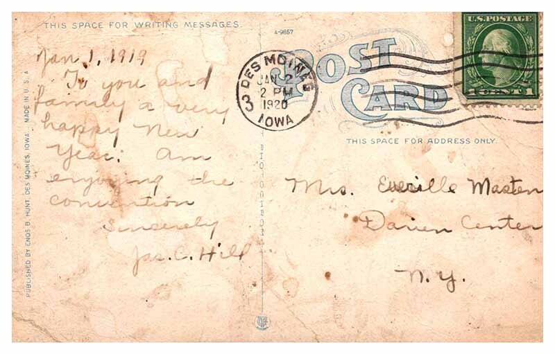 Postcard BUILDING SCENE Des Moines Iowa IA AQ9160