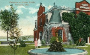 Circa 1900-10 Fountain at Water Works, Norwalk, OH Vintage Postcard P7