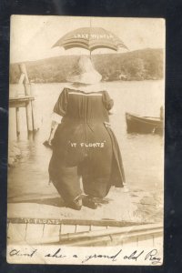 RPPC HARRIS PHOTO CO. PITTSTON PA. VERY FAT WOMAN SWIMSUIT REAL PHOTO POSTCARD