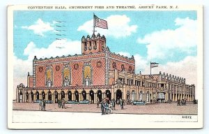 ASBURY PARK, NJ New Jersey ~ CONVENTION HALL & THEATRE c1920s  Postcard