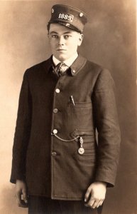 RPPC Railroad Railway Trolley Conductor Porter #1889  c1910    Postcard