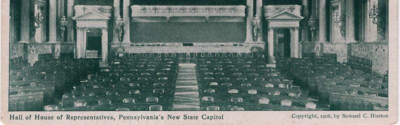 1906 Harrisburg PA Hall House of Representatives New State Capitol UDB Postcard