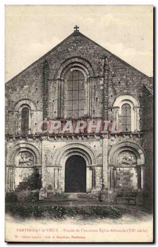 Old Postcard Parthenay old Facade of & # 39ancienne abbey church