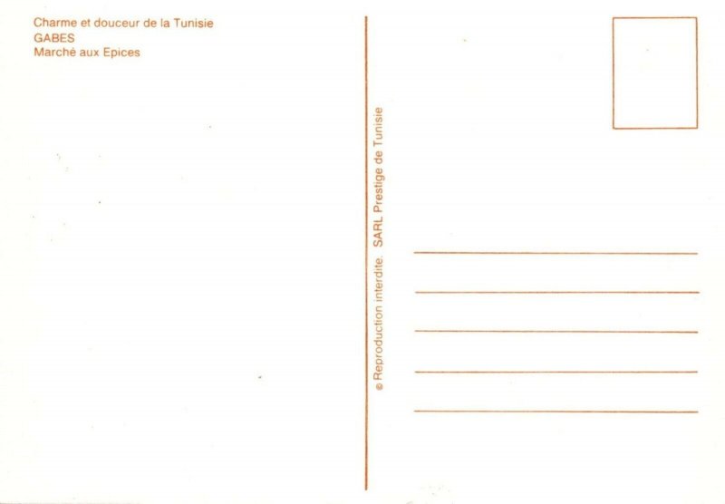 Tunisia Postcard - Gabes - Marche Aux Epices   RR9033