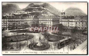 Old Postcard Grenoble Place Victor Hugo The Statue of Berlioz and Forts