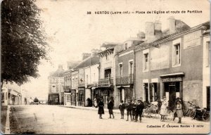 Postcard France Vertou Place de l'Eglise et route de Portillion