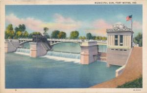 Municipal Dam at Fort Wayne IN, Indiana - Linen