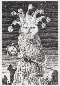 Brian Partridge The Magician Magic Royal Owl Painting Postcard