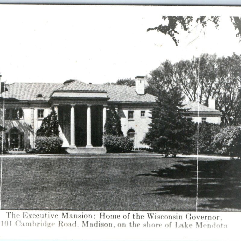 c1950s Madison, Wis RPPC Governor's Executive Mansion Lake Mendota Photo WI A112