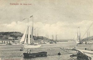 curacao, D.W.I., WILLEMSTAD, St. Anna Baai (1910s) Morón Postcard (2)