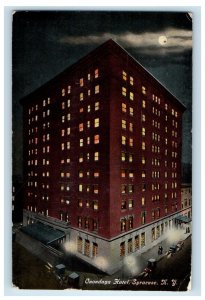 1911 Onondaga Hotel Moonlight View Syracuse New York NY Posted Antique Postcard