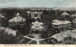 c.'14,  Bird's Eye Soldiers Home,  Quincy, IL, Msg, ,C.U.Williams, Old Post Card
