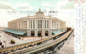 Vintage Postcard 1906 South Station Historical Landmark Boston Massachusetts MA