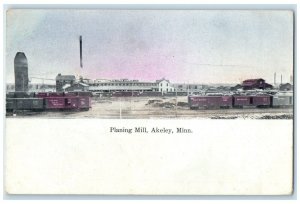 c1910 Planing Mill Exterior Building Railroad Akeley Minnesota Vintage Postcard