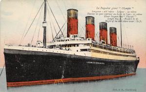 White Star Line RMS Olympic Oceanliner Ship writing on back 