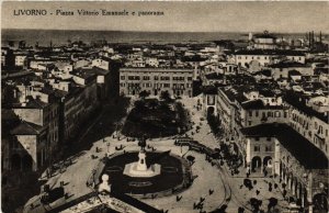 CPA LIVORNO Piazza Vittorio Emanuele e panorama. ITALY (467860)