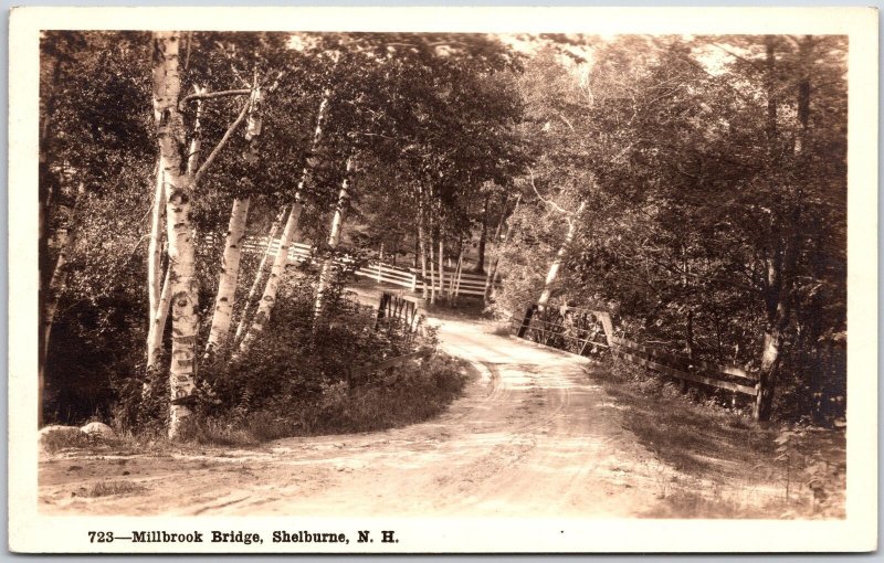 Milbrook Bridge Shelburne New Hampshire Trails Pathway Real Photo RPPC Postcard