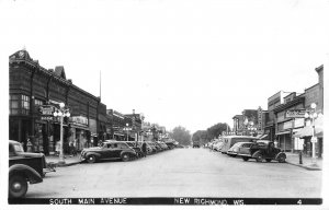 J67/ New Richmond Wisconsin RPPC Postcard c1940-50s Main St Stores 240