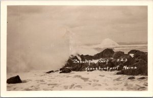 RPPC Beautiful Surf, Kennebunkport ME Vintage Postcard V75