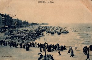 Belgium Ostend Oostende La Plage Vintage Postcard 08.82