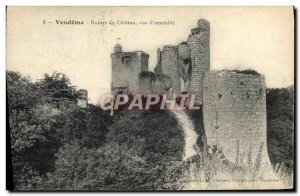 Old Postcard Vendome Ruins of Castle View D & # 39Ensemble