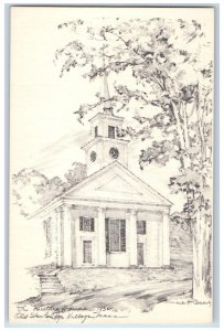 c1940's Meeting House Old Sturbridge Village Sketch Drawing MA Unposted Postcard