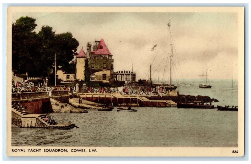 c1940's Royal Yacht Squadron Cowes Isle of Wight England Vintage Postcard