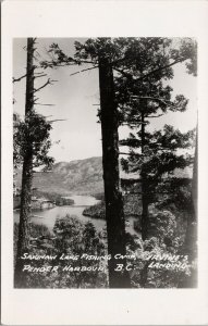 Pender Harbour BC Sakinaw Lake Fishing Camp Irvines Landing RPPC Postcard F79