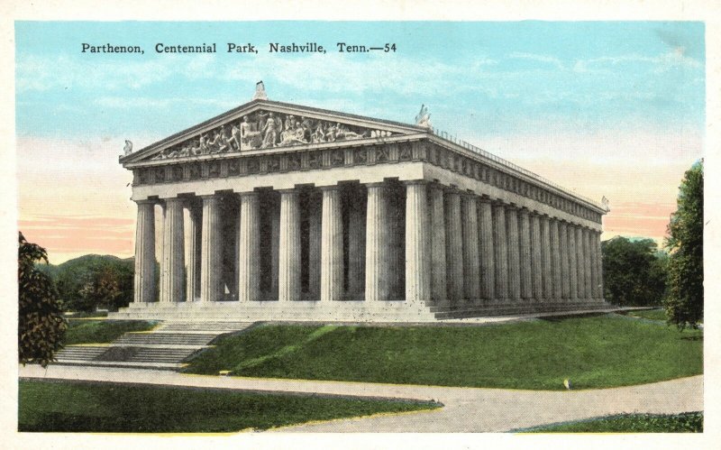 Vintage Postcard 1920's Parthenon Centennial Park Nashville Tennessee E.O. Kropp