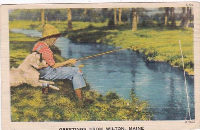 Maine Greetings From Wilton 1952