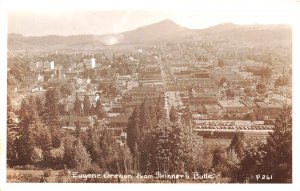 Eugene OR Aerial View From Skinner's Butte, Real Photo Postcard