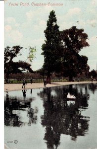 England Postcard 1908 Posted Clapham Common Yacht Pond London JV 60128 to Ealing