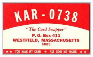 QSL Radio Card From Westfield Massachusetts KAR - 0738