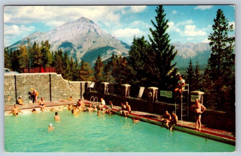 Upper Hot Springs Pool, Banff National Park, Alberta, Vintage 1960 Postcard