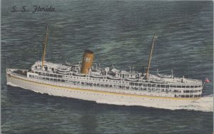 Postcard Ship SS Florida Nassau Cruise Miami Florida 1958