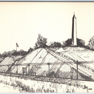 c1960s Sioux City, IA Sergeant Floyd Monument Sketched by Wm J Wagner Brown A217