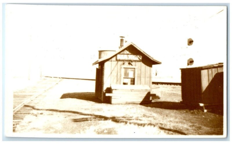 c1960's Maxon Iowa IA Railroad Vintage Train Depot Station RPPC Photo Postcard