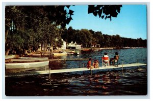 1968 Northeast Shore Crooked Lake Angola Indiana IN Posted Vintage Postcard