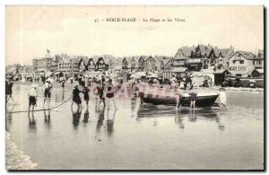 Berck Beach - The Beach and the Villas - boat - boat - Old Postcard